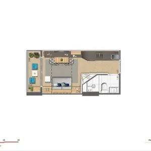 Apartamento pequeno decorado 20m²