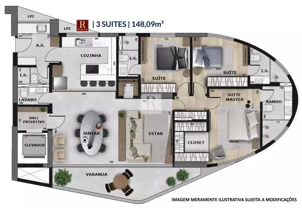 planta apartamento 3 quartos com varanda gourmet