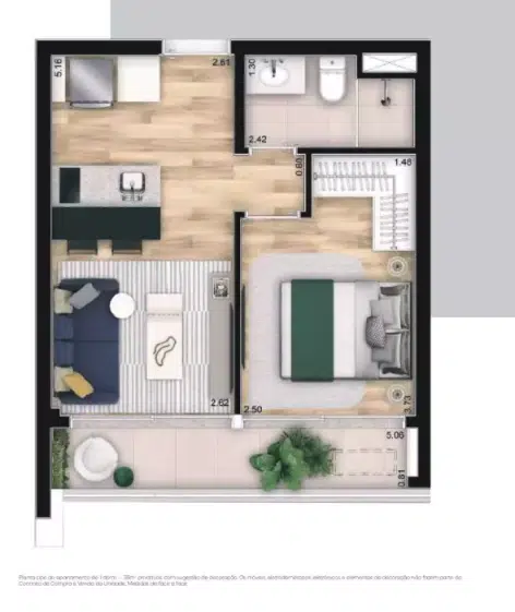 kitnet 30m2