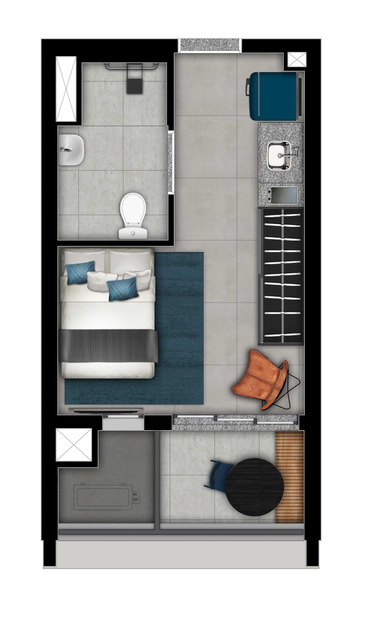 planta apartamento 30m2 studio