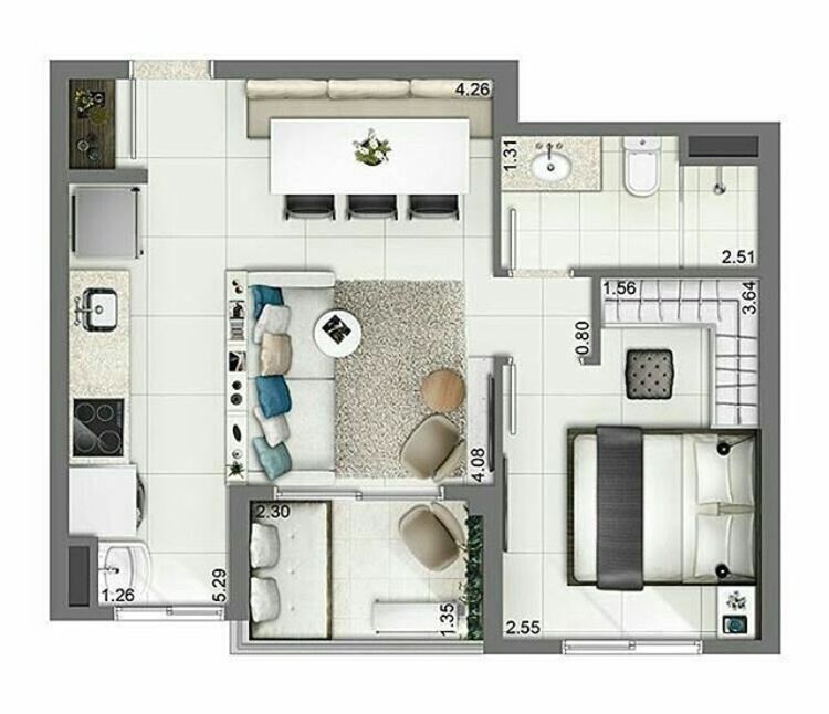 apartamento 40m2 em São Paulo