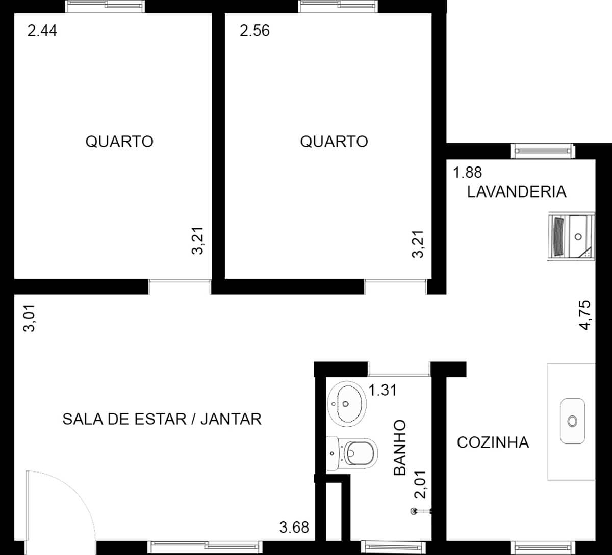apartamento 40m2 mobiliado