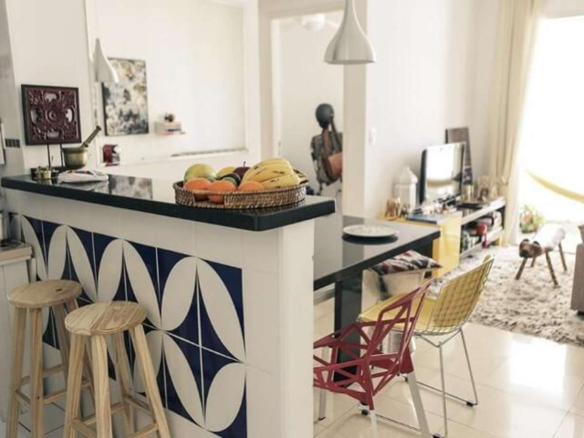 apartamento 45m² decorado com integração de ambientes