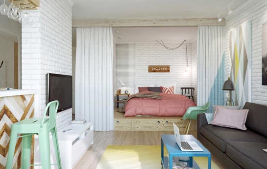 apartamento 45m2 quarto