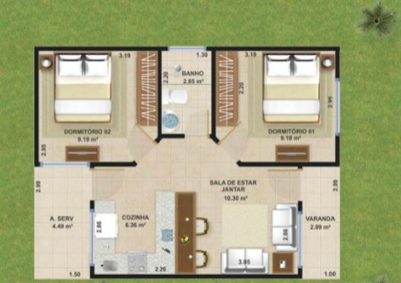 apartamento 50m2 1 quarto