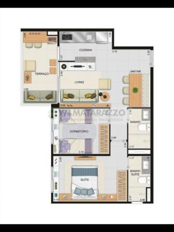 apartamento 50m2 moderno