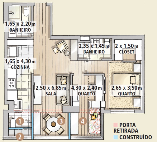 apartamento 60m2 2 quartos