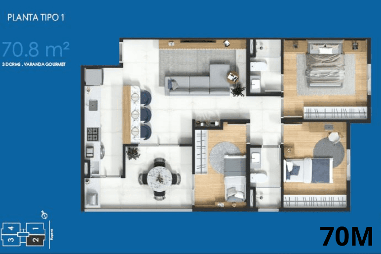 apartamento 70m2 sao paulo