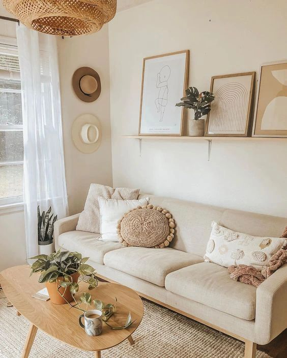 decoração sala boho chic