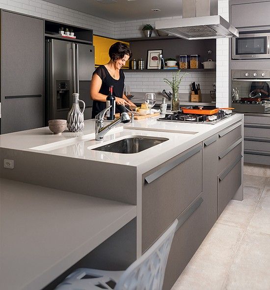 ilha de cozinha com fogão
