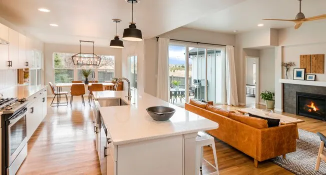 sala e cozinha conceito aberto