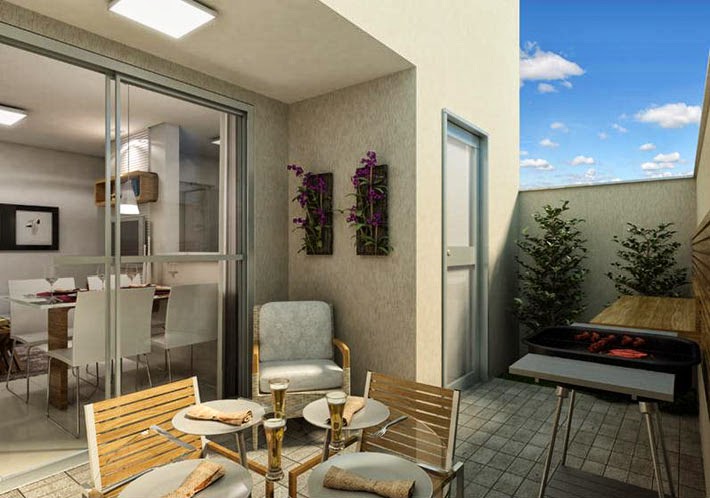apartamento garden decorado com gramado