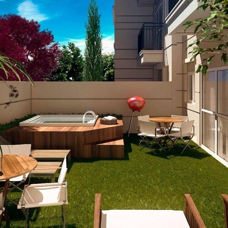 apartamento garden decorado com iluminação