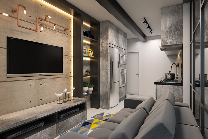 apartamento industrial decoração