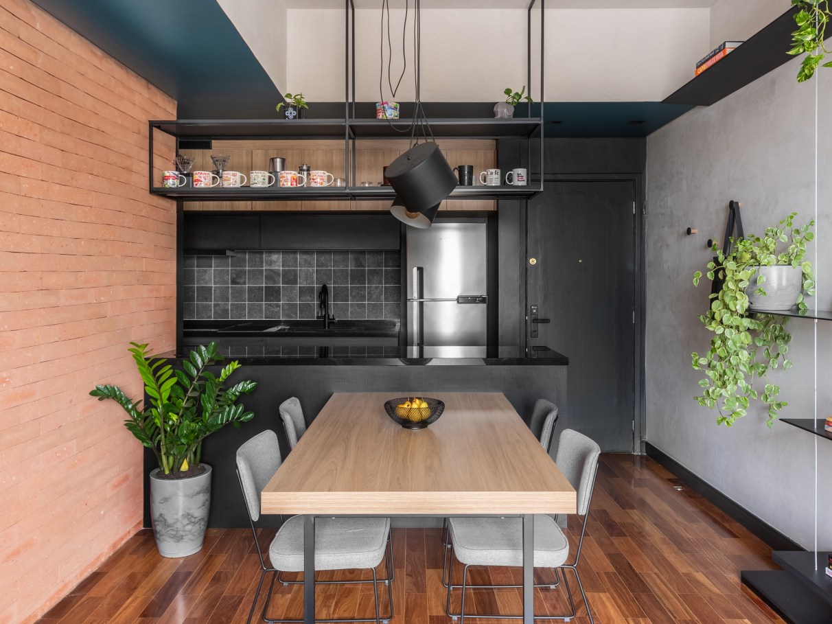 apartamento industrial com tijolo aparente