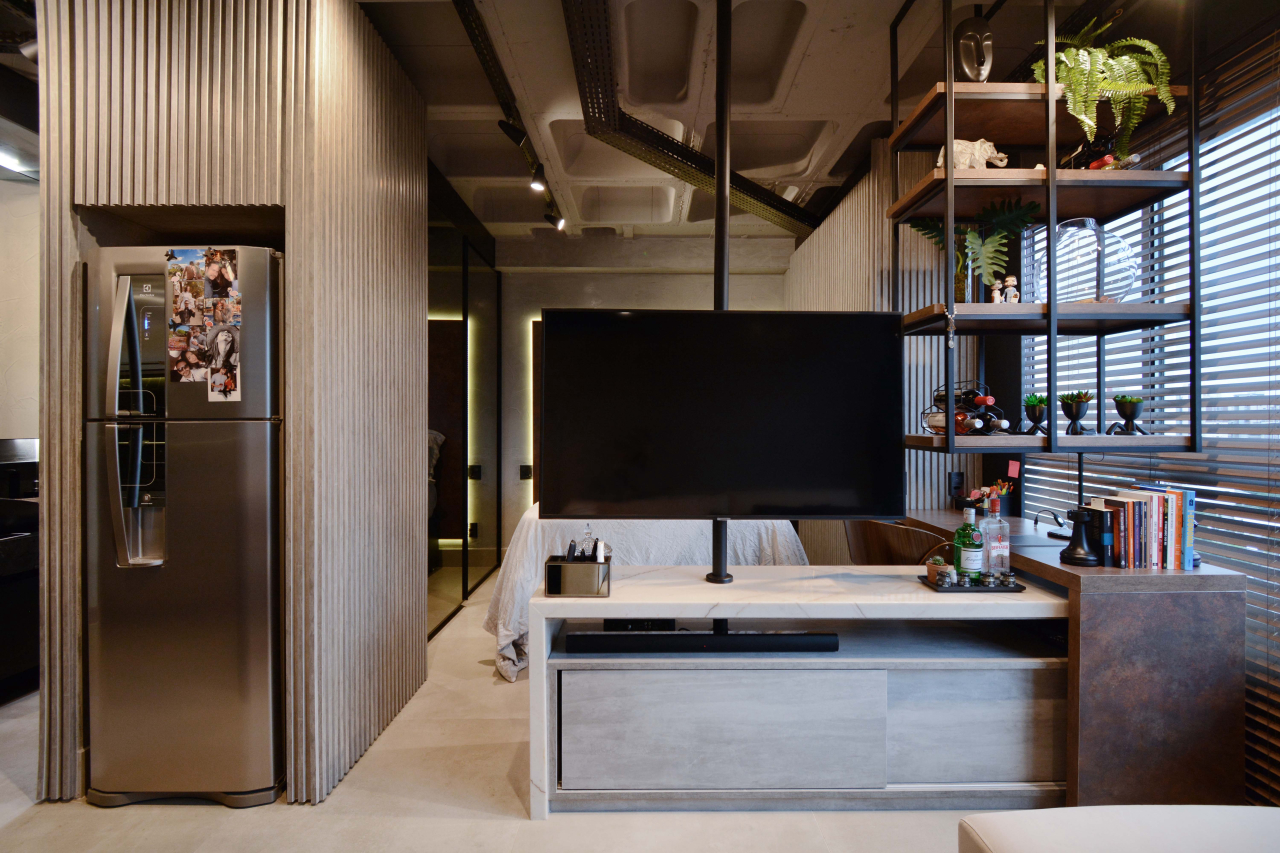 Apartamento industrial com móveis planejados