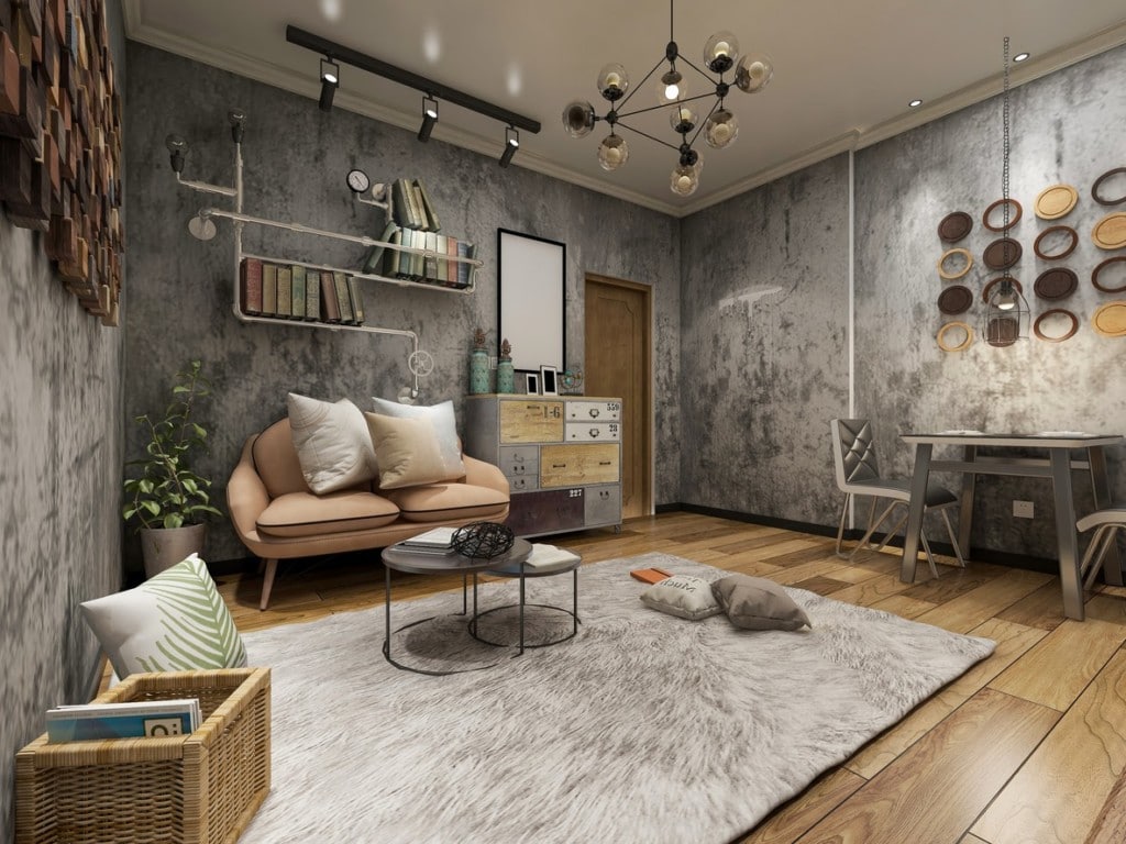 apartamento industrial pequeno com iluminação natural