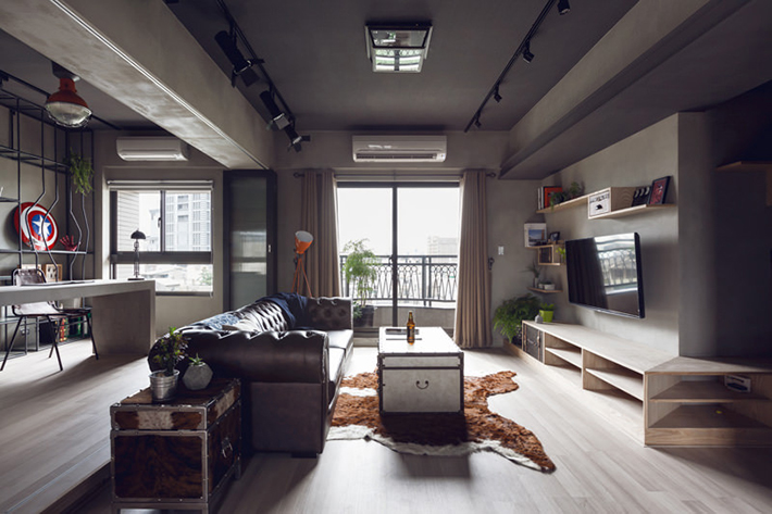 apartamento estilo industrial masculino