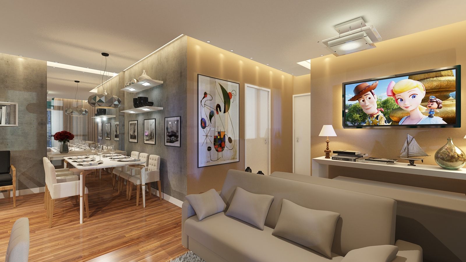 apartamento integrado por dentro