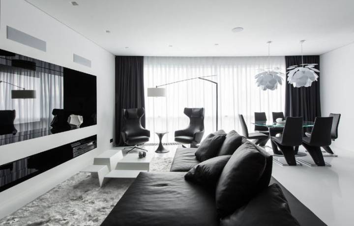 apartamento preto moderno