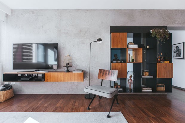 estilo rústico em apartamento pequeno