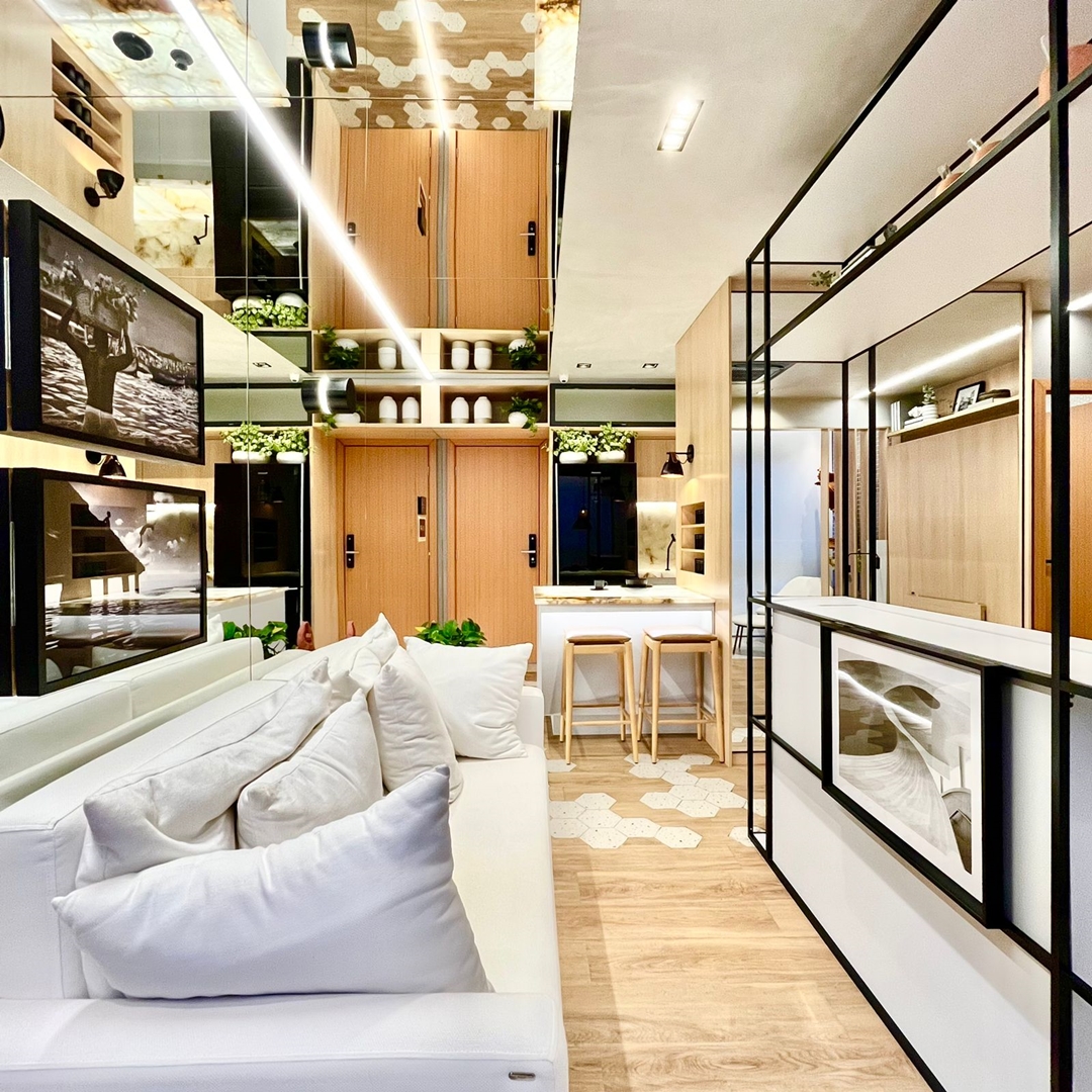 apartamento studio com varanda decorada