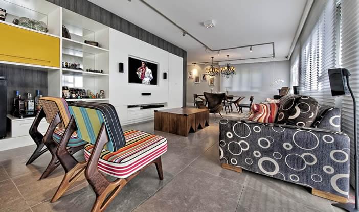 apartamento vintage com luminárias de época