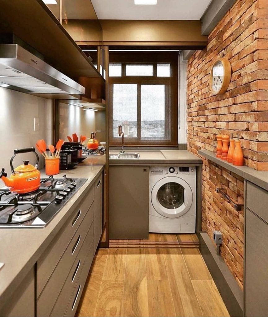 armário de cozinha com nichos