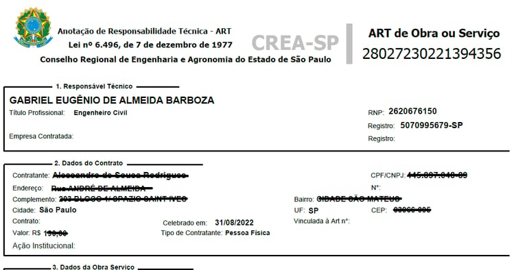art para obra em apartamento