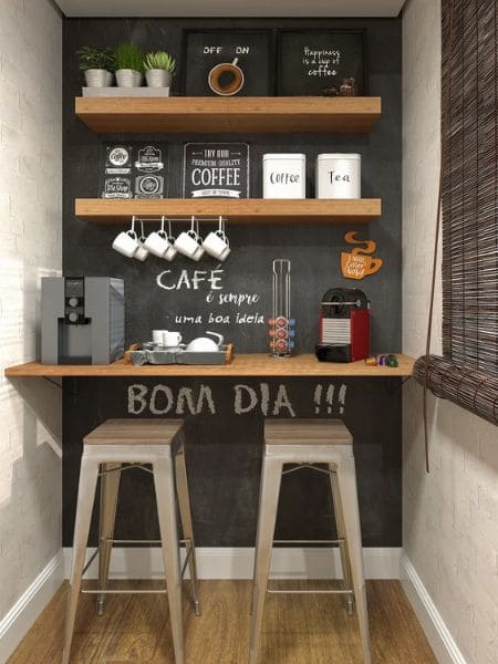 cantinho do café pequeno na cozinha