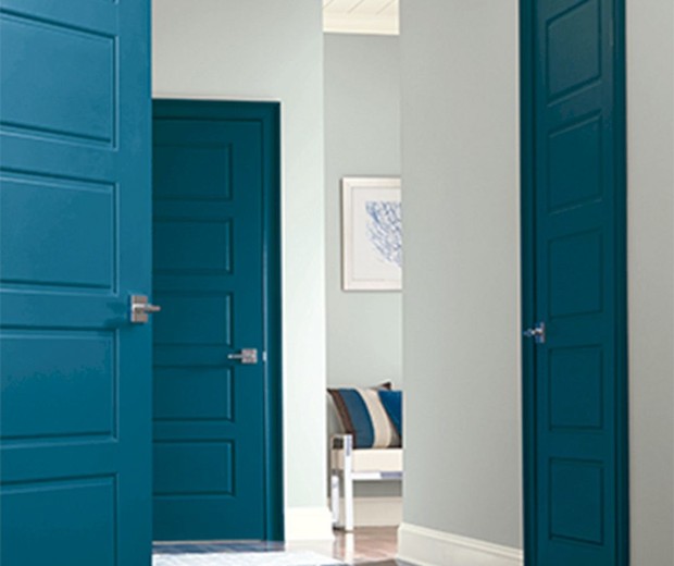 porta interna azul petróleo