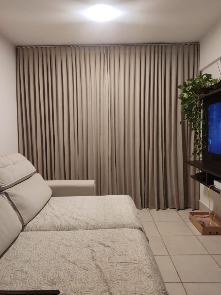 Cortina de linho para apartamento