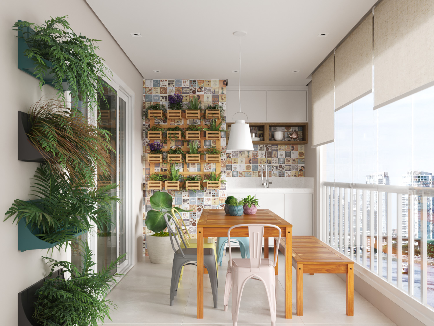 Cortina varanda apartamento fechamento de vidro