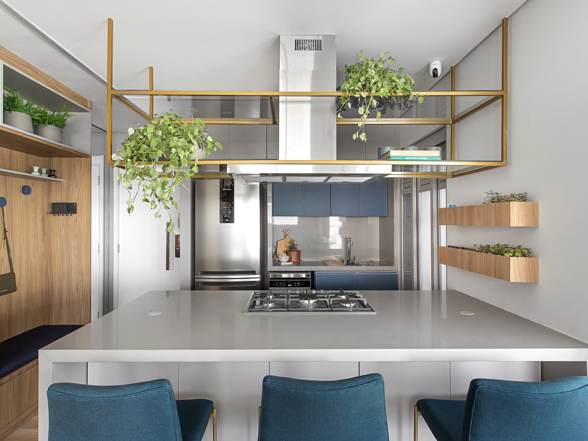 Cozinha minimalista apartamento pequeno