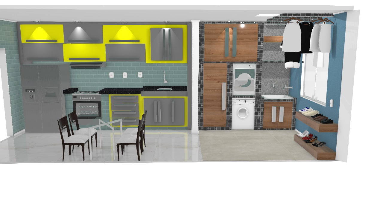 cozinha e lavanderia integradas apartamento pequeno