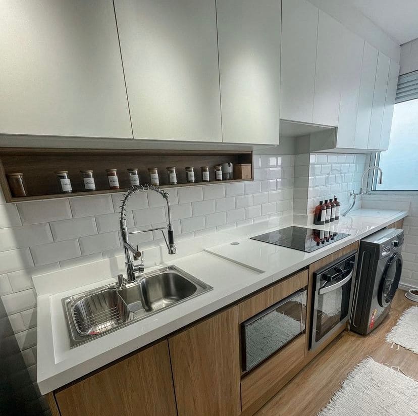 apartamento pequeno cozinha lavanderia funcional