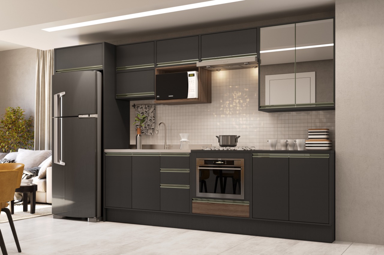 Cozinha modulada para apartamento pequeno