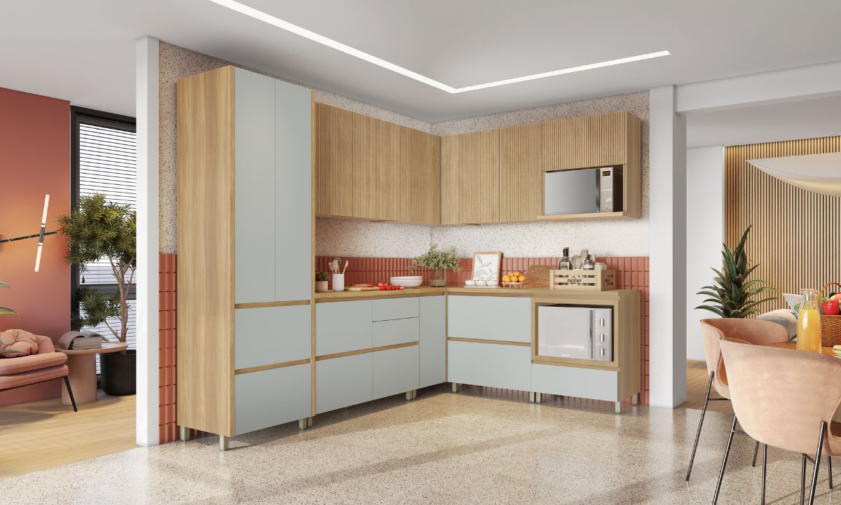 Cozinha modulada reta
