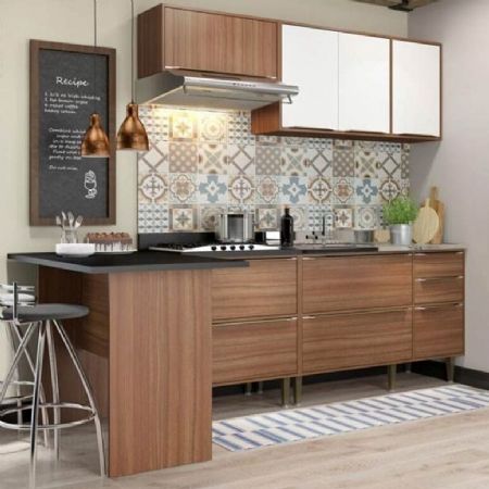 Cozinha modulada com bancada