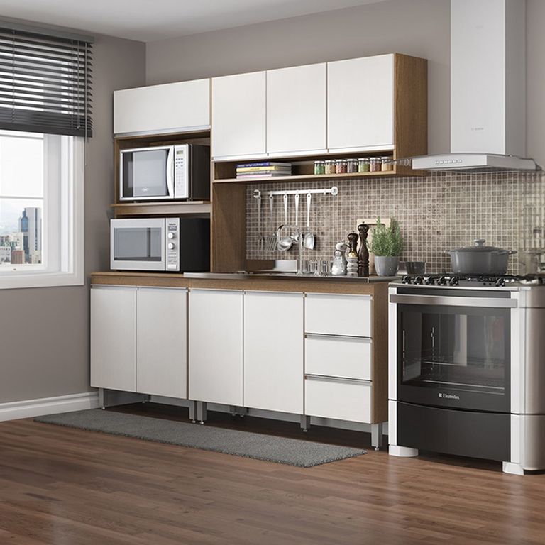 Cozinha modulada com lavanderia