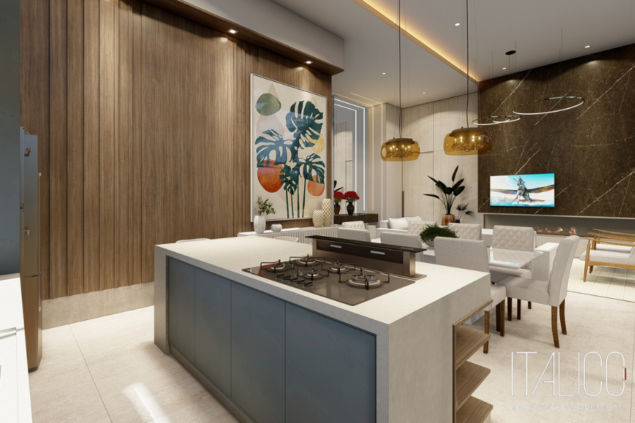 cozinha integrada apartamento pequeno