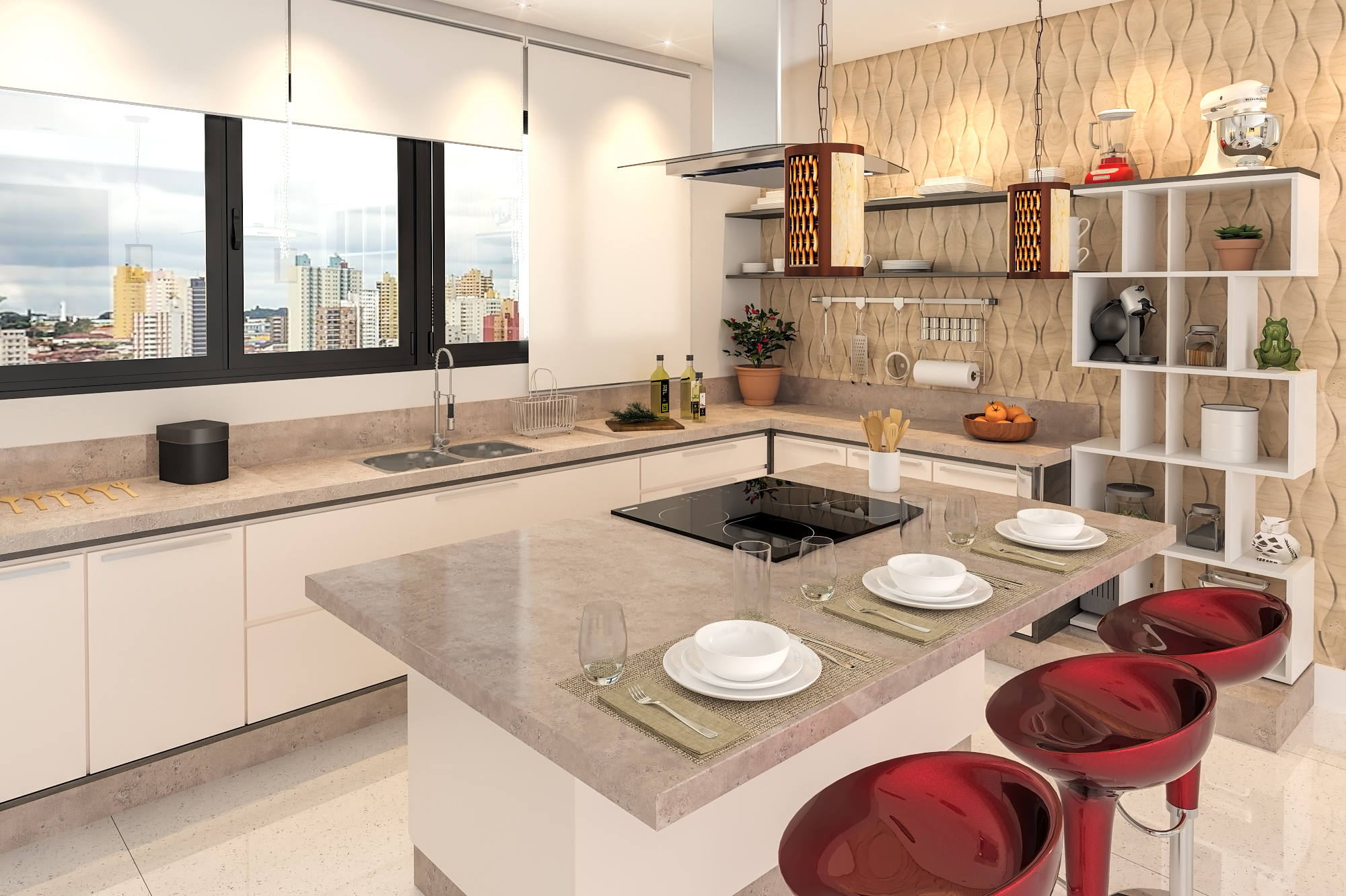 cozinha pequena com mesa