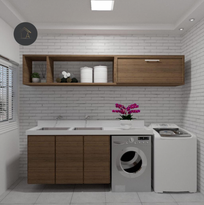 ideias de cozinha compacta com lavanderia