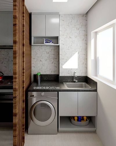 lavanderia oculta em apartamento
