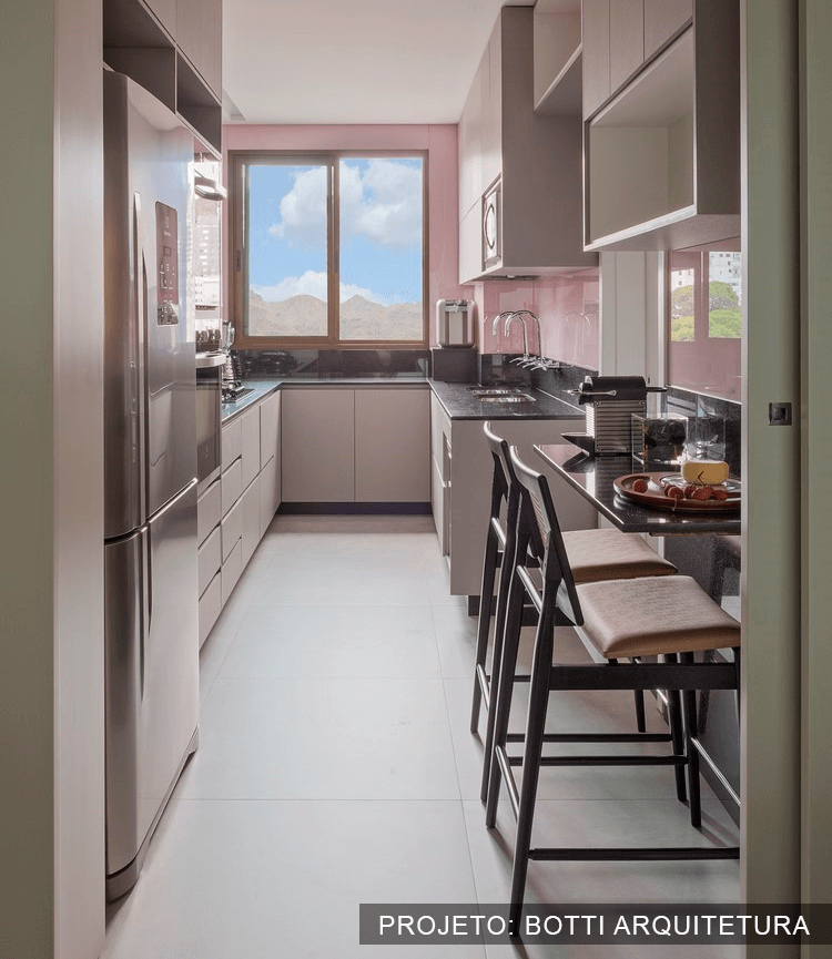 cozinha minimalista apartamento pequeno