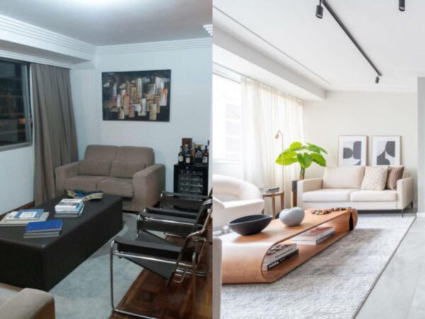 transformação apartamento alugado antes e depois