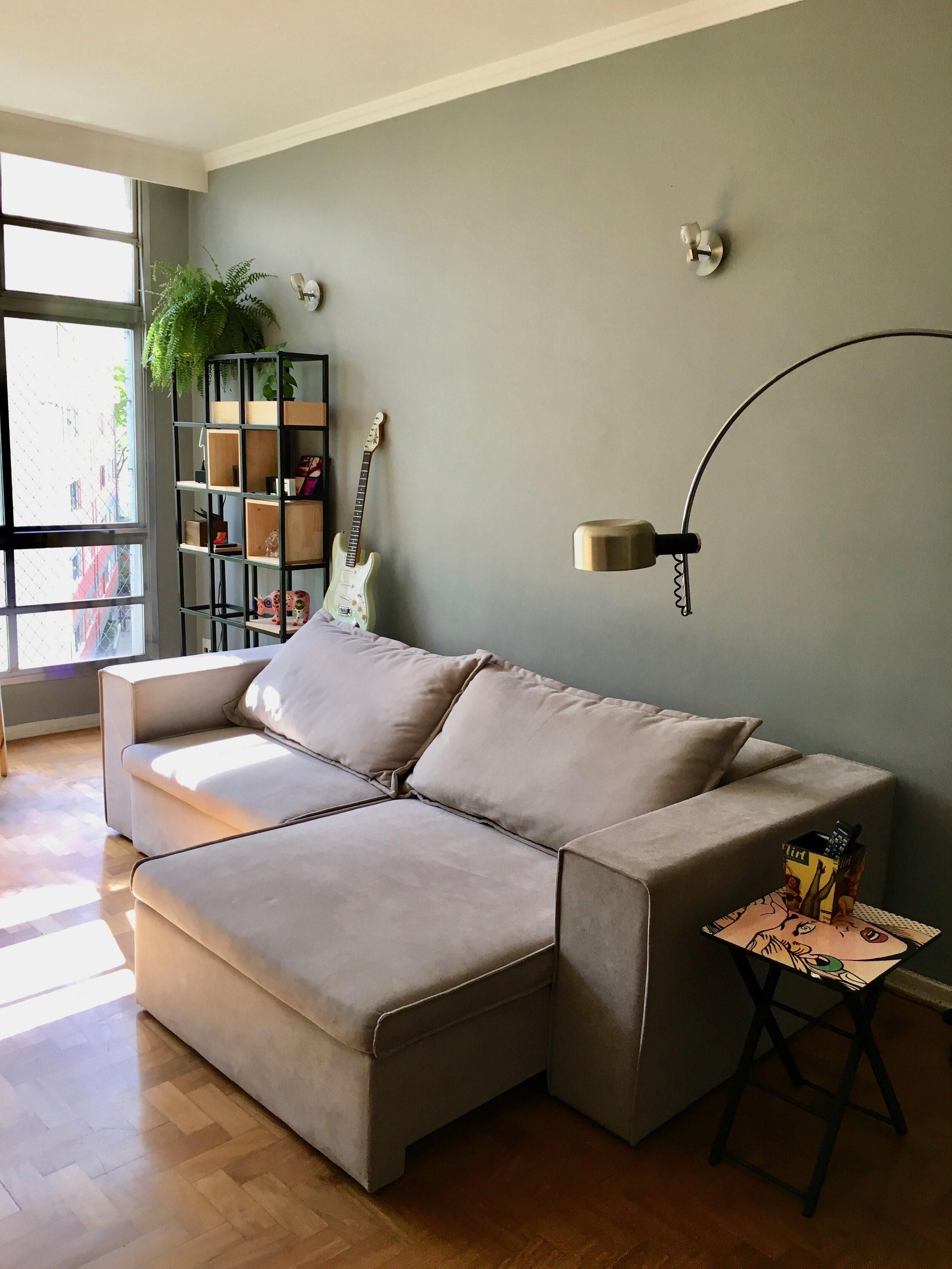 sala apartamento alugado antes e depois