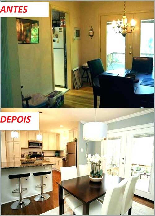 cozinha apartamento alugado antes e depois