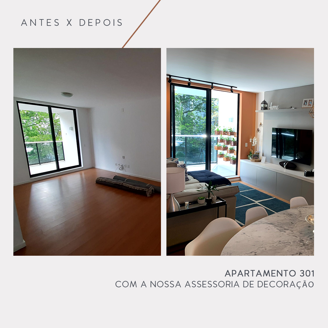 ideias decoração apartamento alugado antes e depois