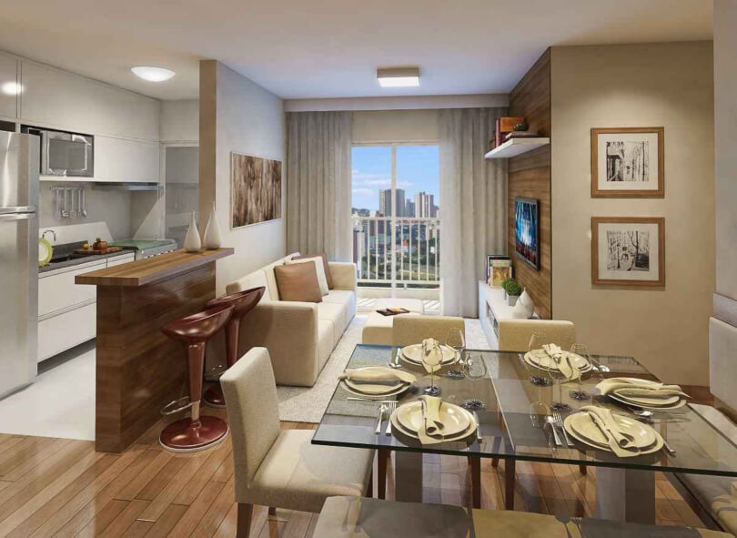 apartamento 50m2 decoração